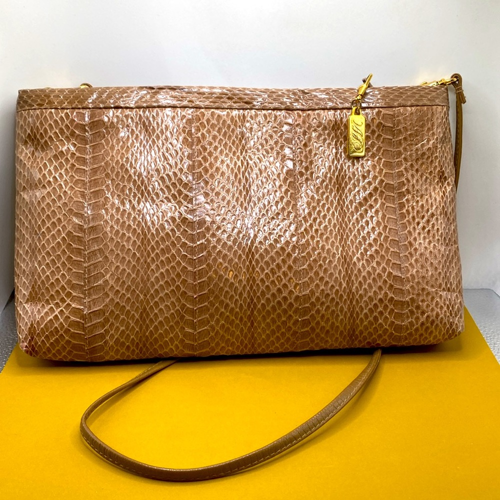Saks Fifth Avenue Vintage Snakeskin Crossbody Shoulder Purse - Picture 2 of 5